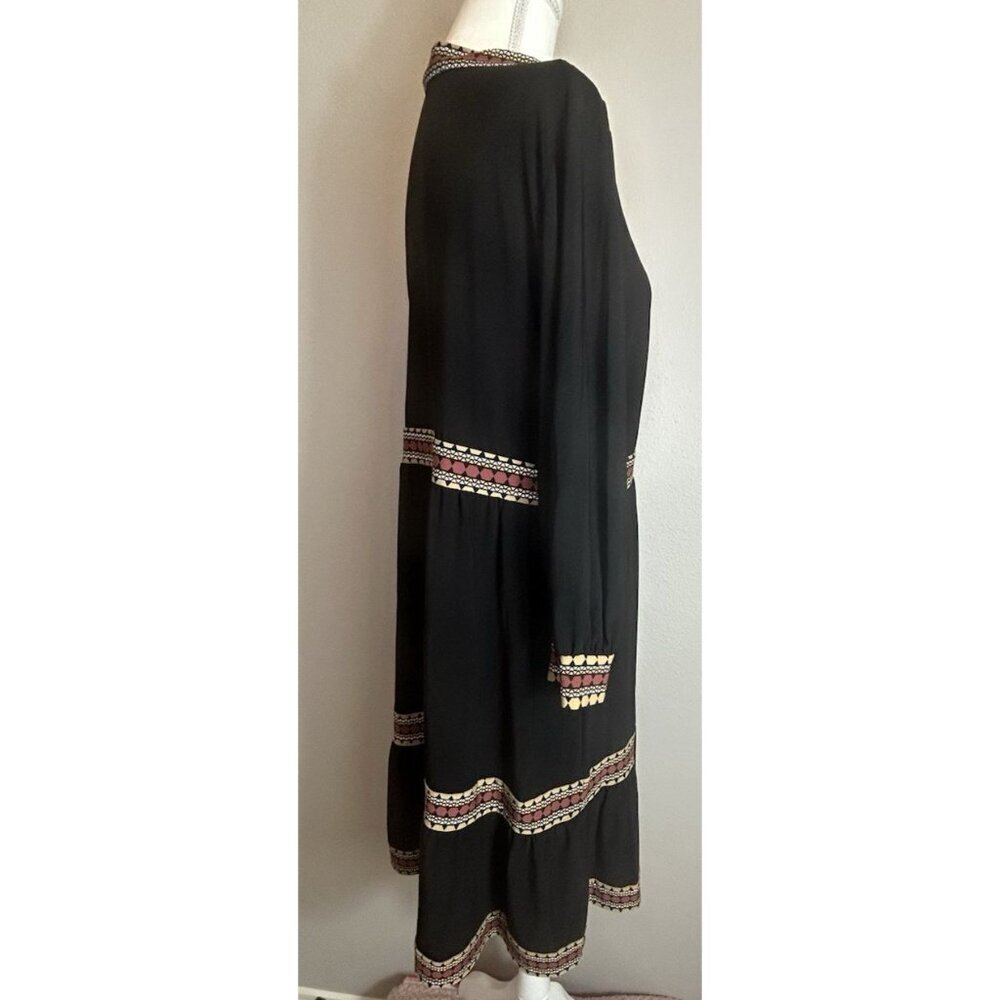 Robbie Bee Knee Length A Line Dress Smocked Striped Jersey Dress Size Large - Picture 10 of 14